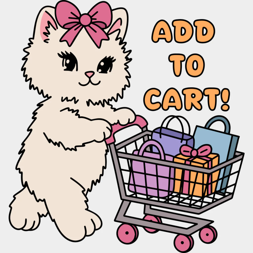 Add To Cart, Cat - Shopping DTF Transfers - Image 2