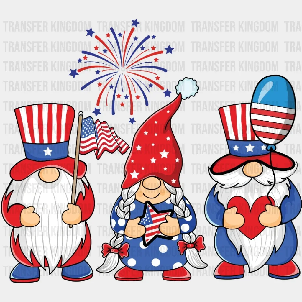 American Flag Gnomes - 4th Of July DTF Transfer