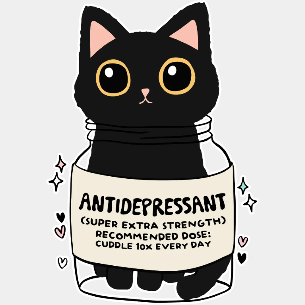 Antidepressant Cat - Mental Health DTF Transfer - Image 2