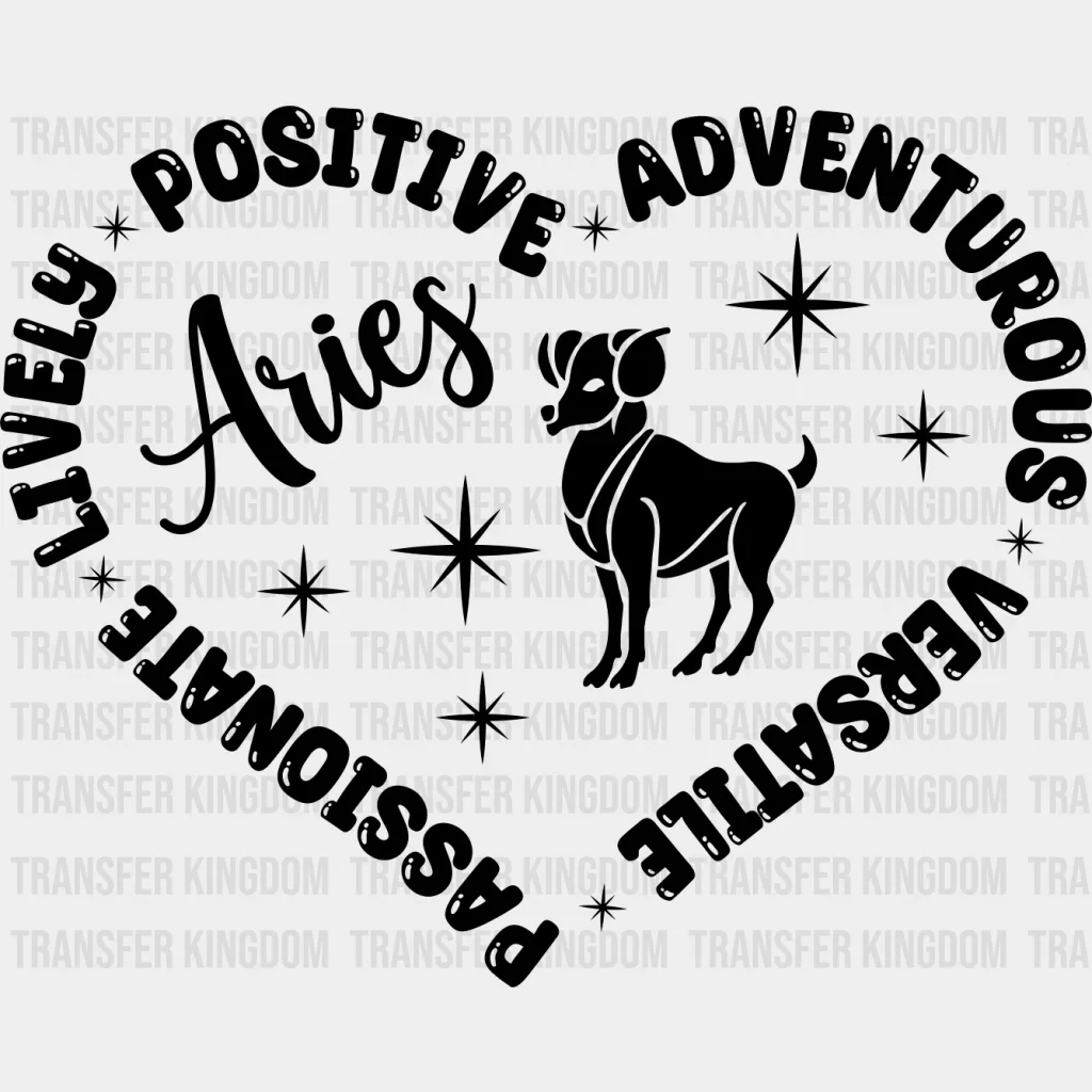 Aries Heart Design - Zodiac & Horoscopes DTF heat transfer