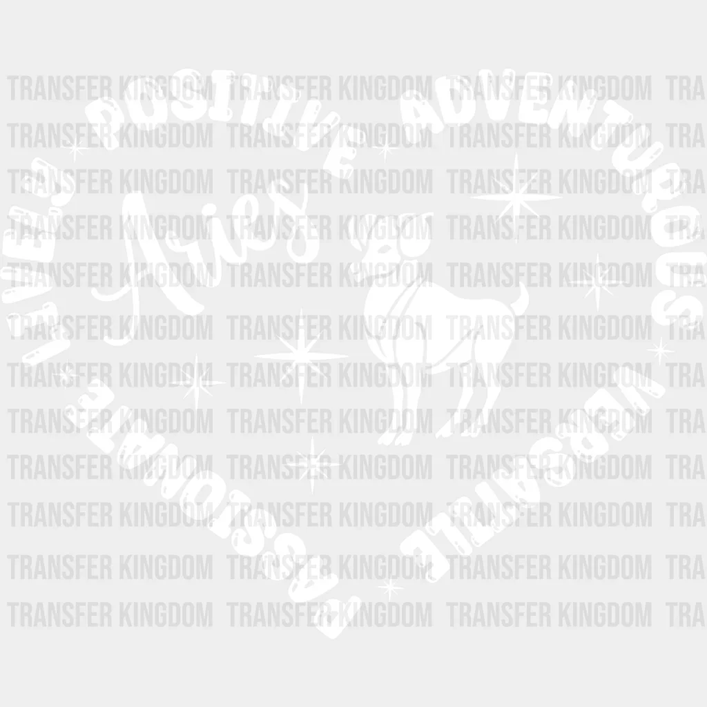 Aries Heart Design - Zodiac & Horoscopes DTF heat transfer - Image 2
