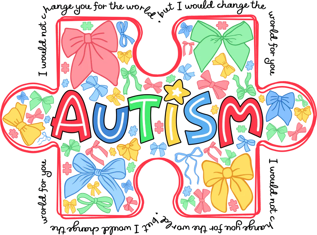 Autism Jigsaw Colorful Design - Autism Awareness DTF Transfer