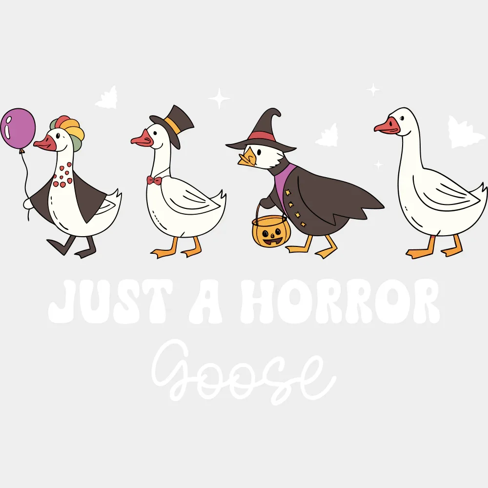 B&W Just A Horror Goose - Halloween DTF Transfer - Image 2