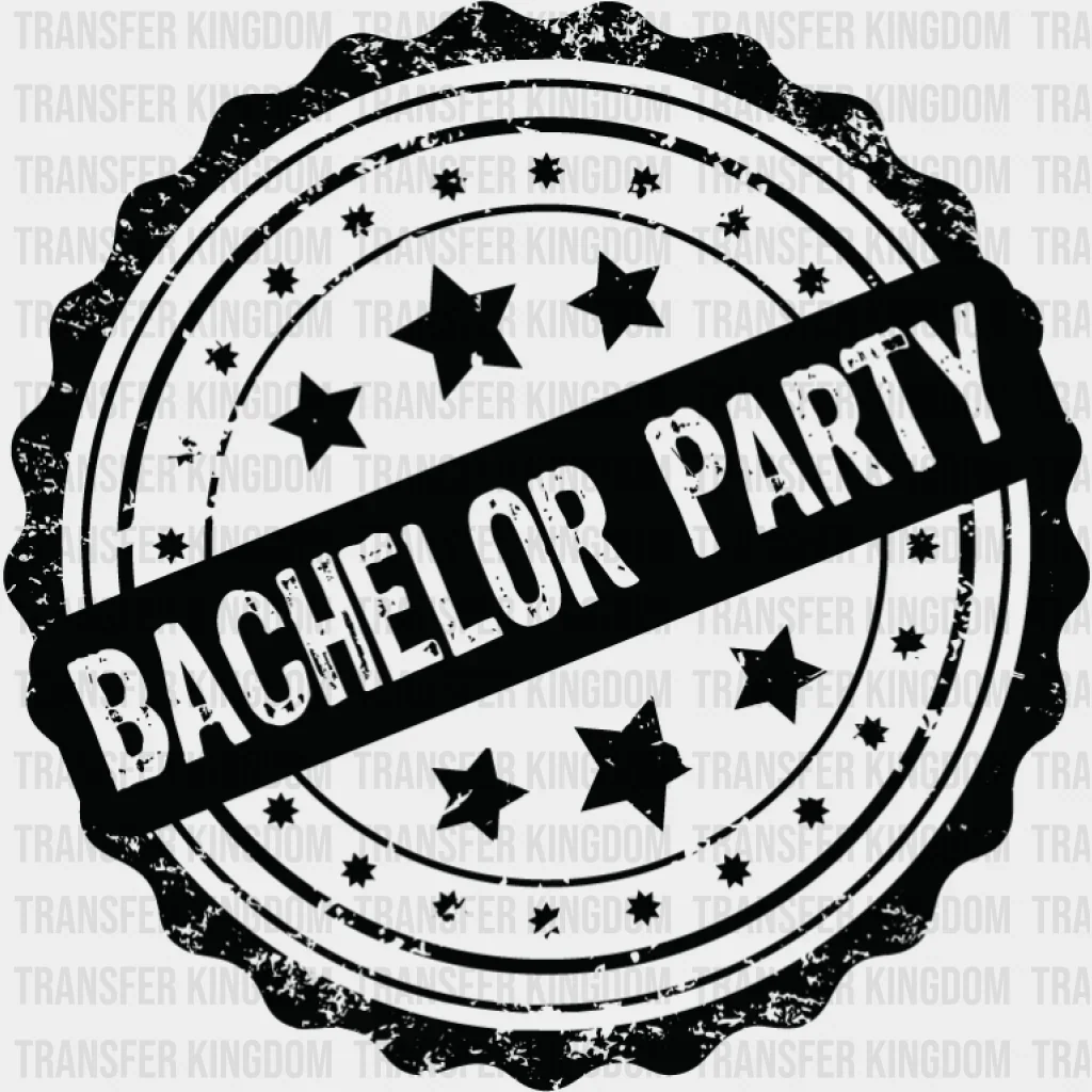 Bachelor Party Circular B&W Design - Bachelor DTF Transfer