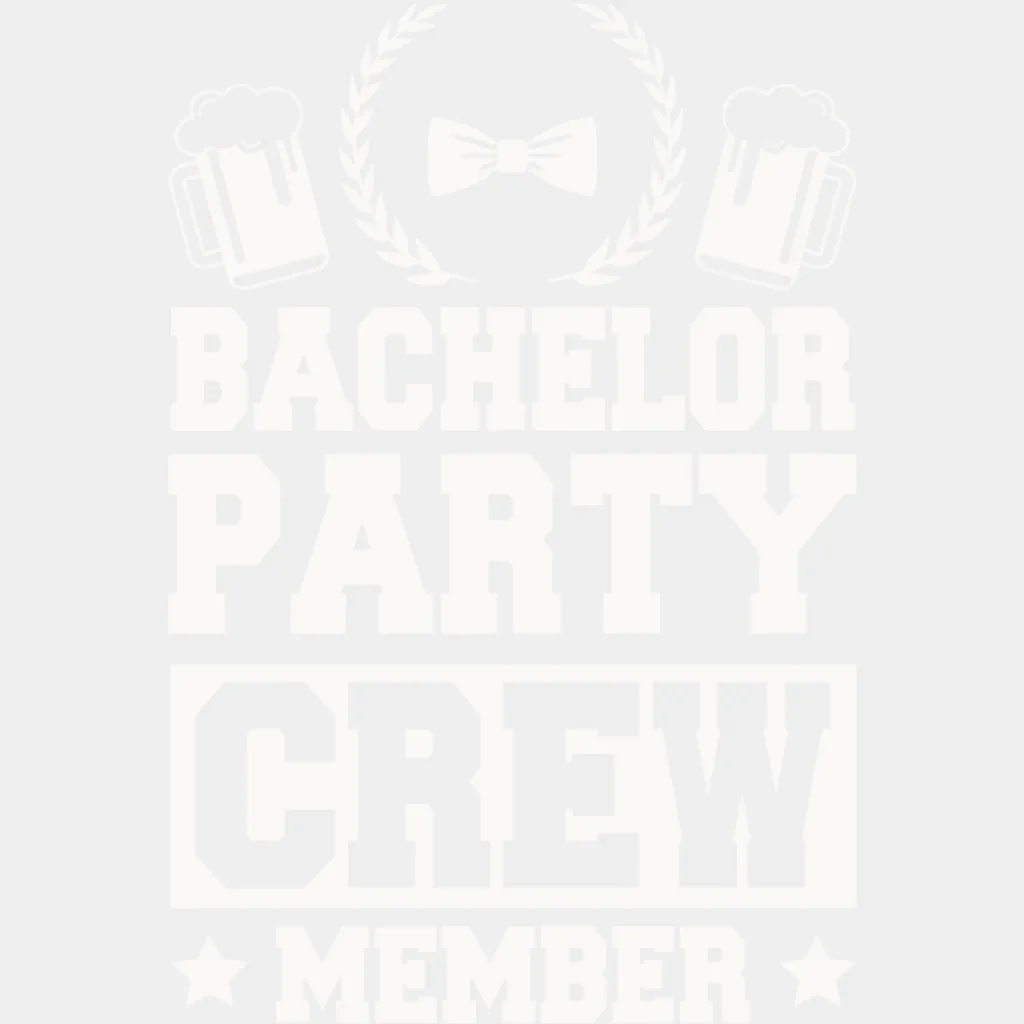 Bachelor Party Crew Member Beer Bowtie B&W Design - Bachelor DTF Transfer - Image 2