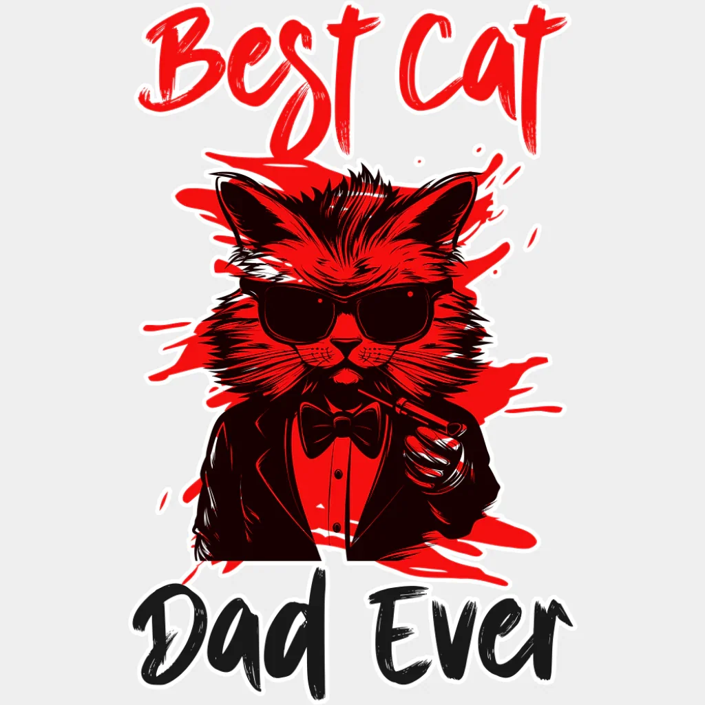 Best Cat Dad Ever - Cats DTF Transfer - Image 2