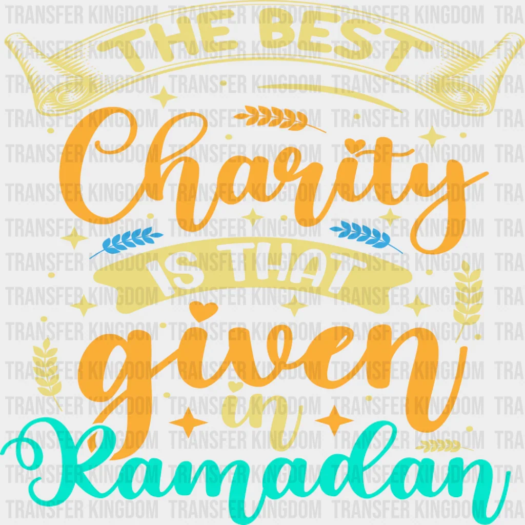 Best Charity Is In Ramadan - Muslim DTF Transfer