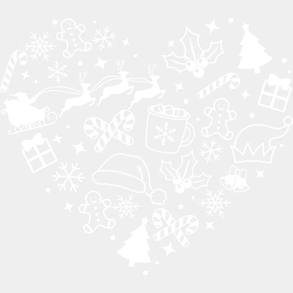 Black, Red, White Heart - Christmas DTF Transfer - Image 2