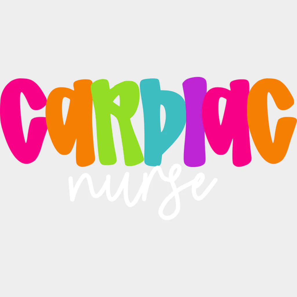 Cardiac Nurse Colorful Letters - Cardiac Nurse DTF Transfers - Image 2