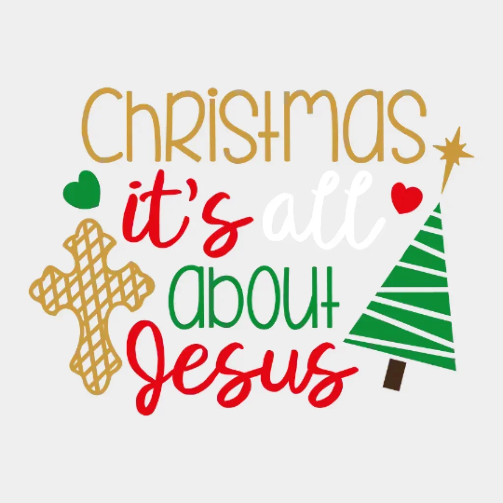 Christmas it's All About Jesus Tree Design - DTF heat transfer - Image 2