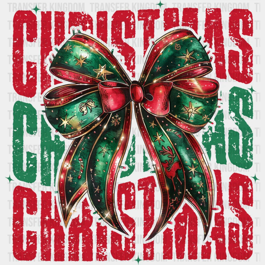 Christmas Red And Green Ribbon - Christmas DTF Transfer