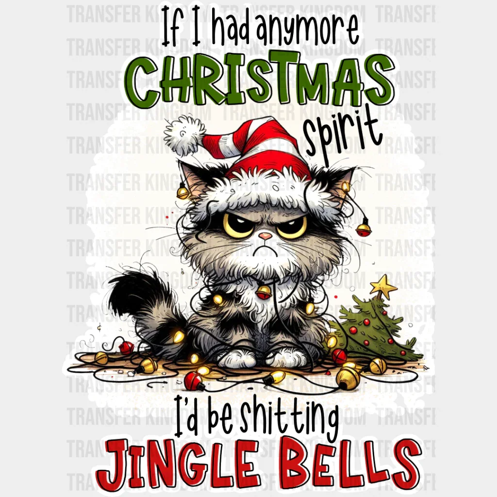Christmas Spirit Cat - Christmas DTF Transfer - Image 2