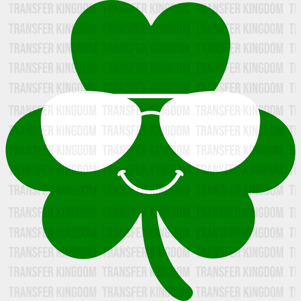 Clover St. Patrick's Day Black And White Sunglasses Design - DTF heat transfer - Image 2