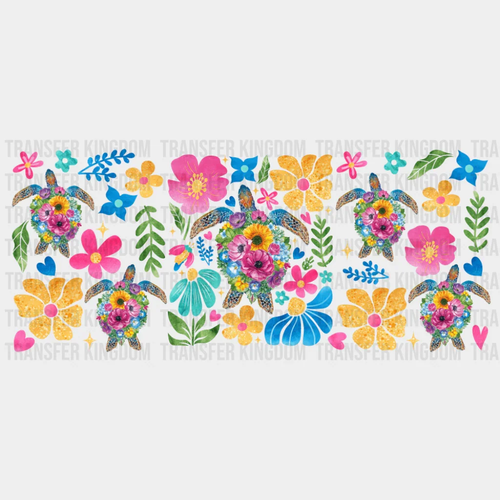 Colorful Flowers - Summer Cup Wrap UV Sticker Permanent UV DTF Decal
