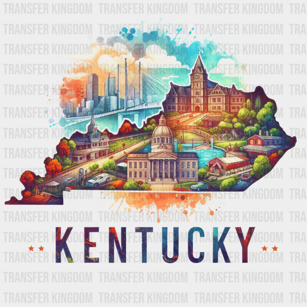 Colorful Kentucky State Design - State & Cities DTF Heat Transfer