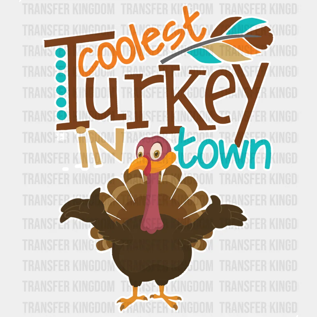 Coolest Turkey Feather - Thanksgiving DTF Transfer - Image 2