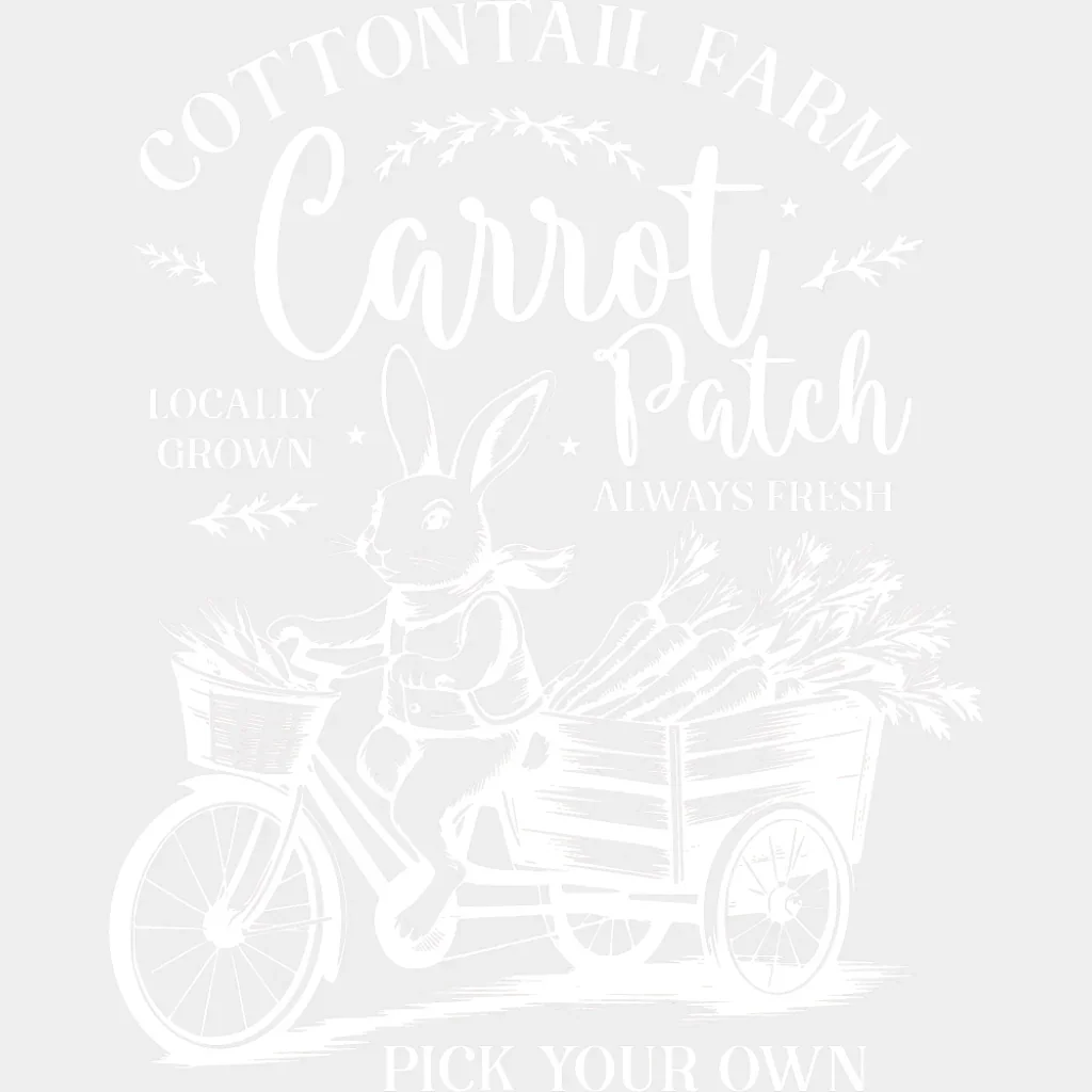 Cottontail Farm Carrot Patch Red & White - Easter DTF Transfer - Image 2