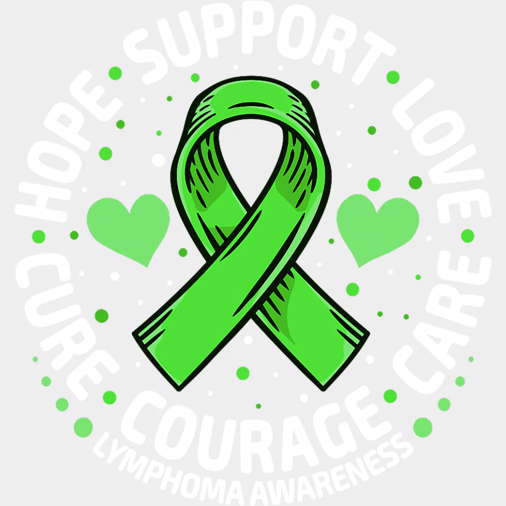 Cure, Hope, Support, Love, Care, Courage - Lymphoma DTF Transfers - Image 2