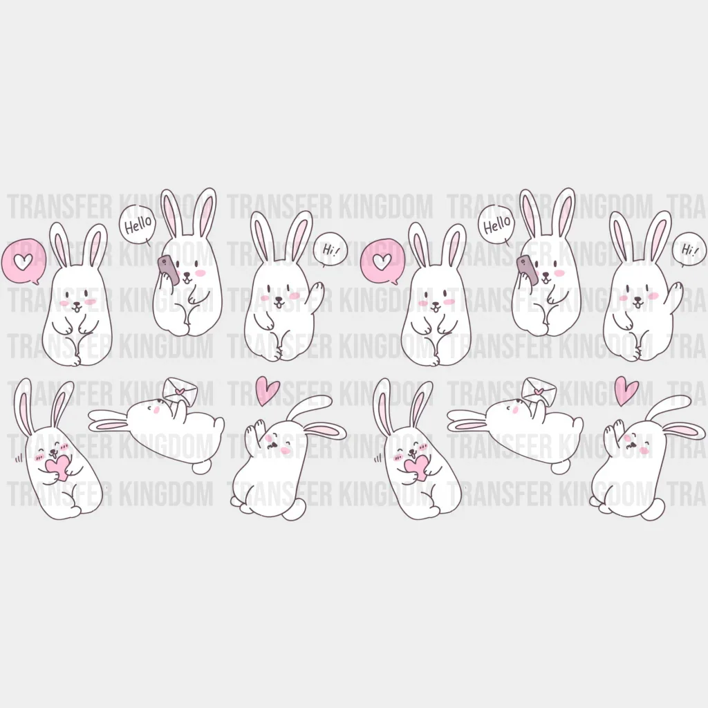 Cute Talking Bunny - Easter Cup Wrap UV Sticker Permanent UV DTF Decal