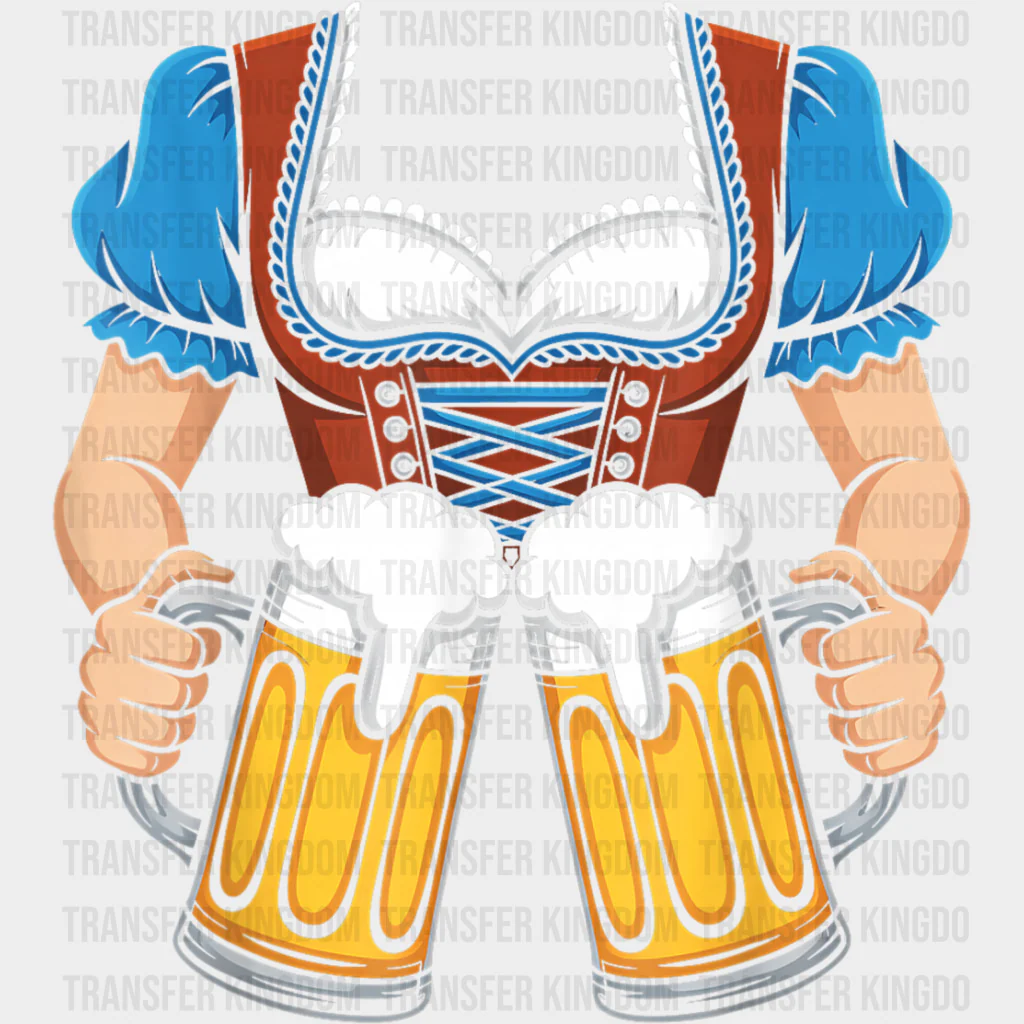 Dirndl Lady Serving Beers - Oktoberfest DTF Transfers