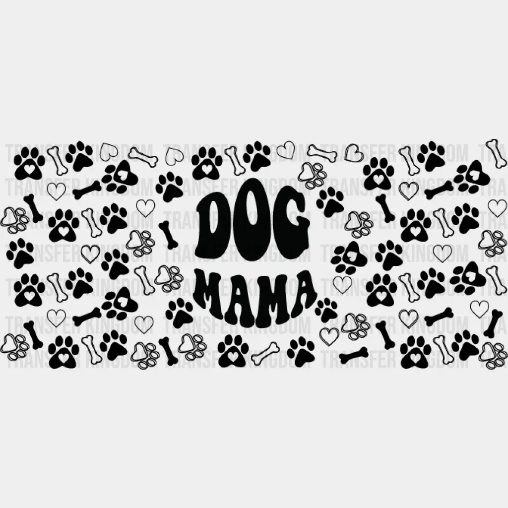 Dog Mama Paw Hearts - Pets Cup Wrap UV Sticker Permanent UV DTF Decal