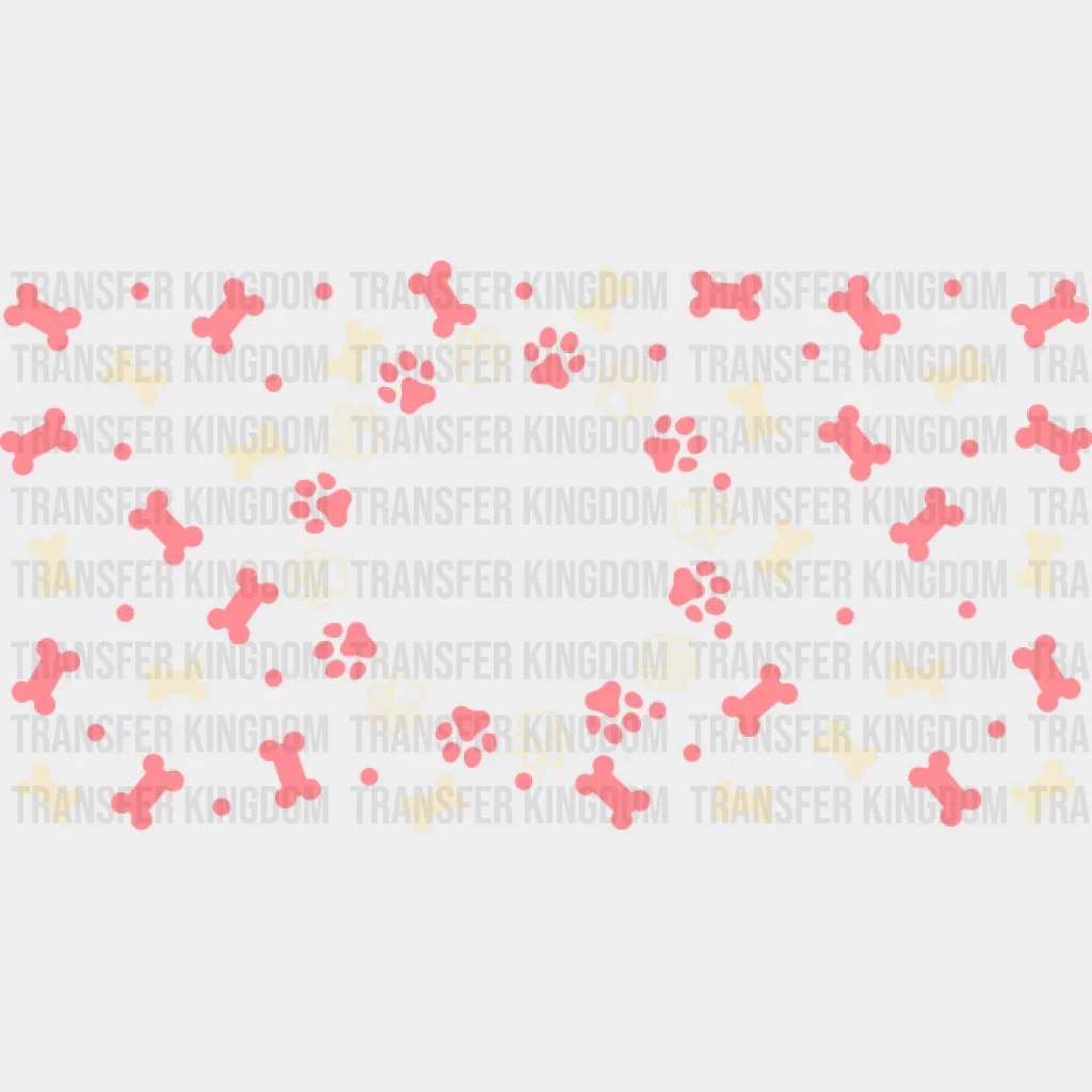 Dog Paw And Treats - Pets Cup Wrap UV Sticker Permanent UV DTF Decal