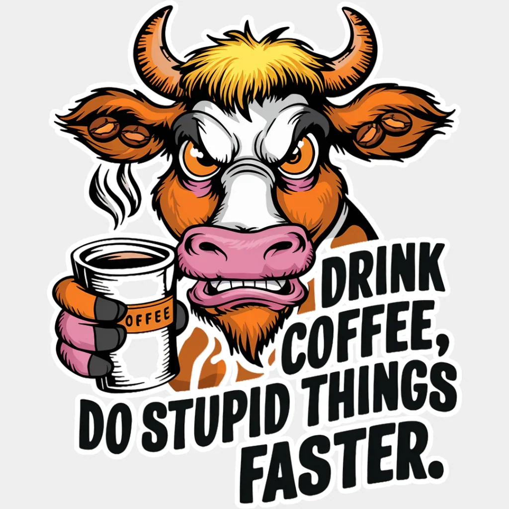 Drink Coffee Do Stupid Things Faster - Coffee DTF Transfer - Image 2