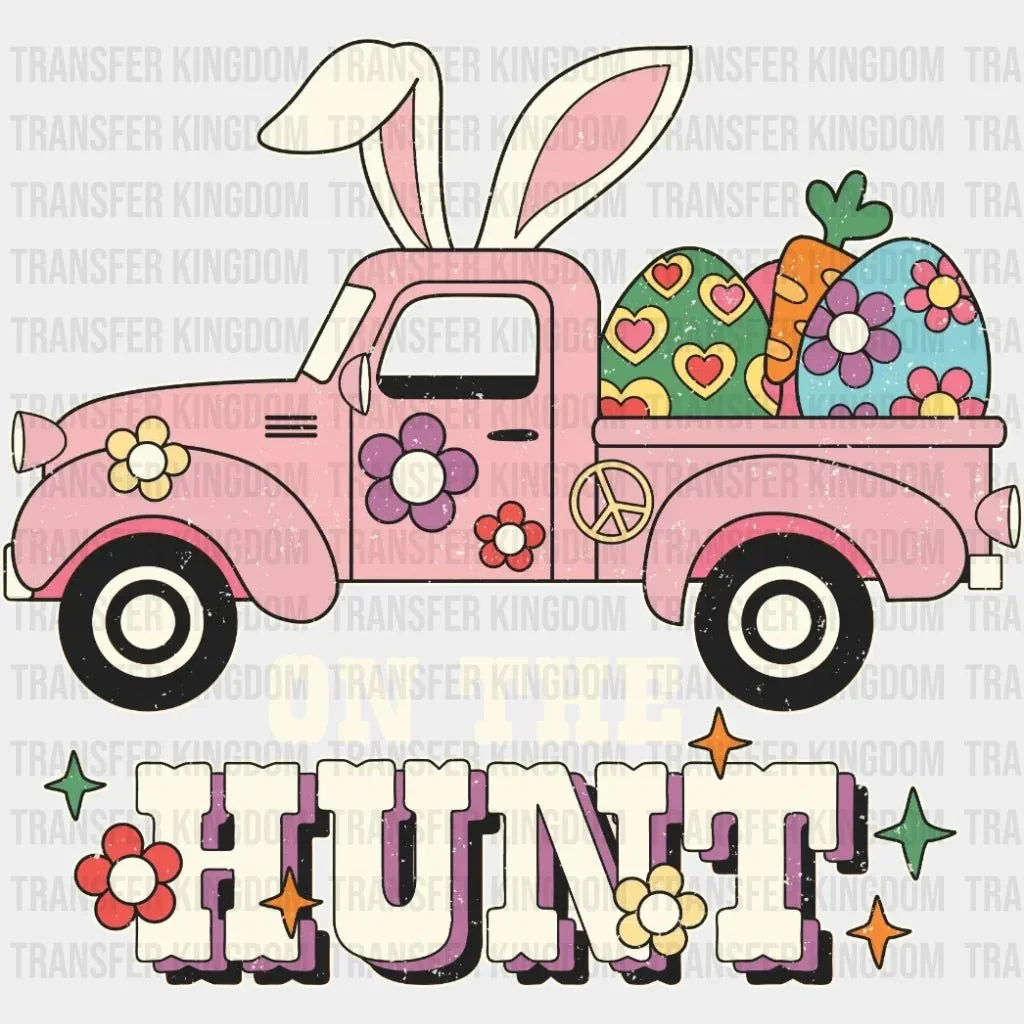 Easter Truck On The Hunt Retro Design - DTF heat transfer - Image 2
