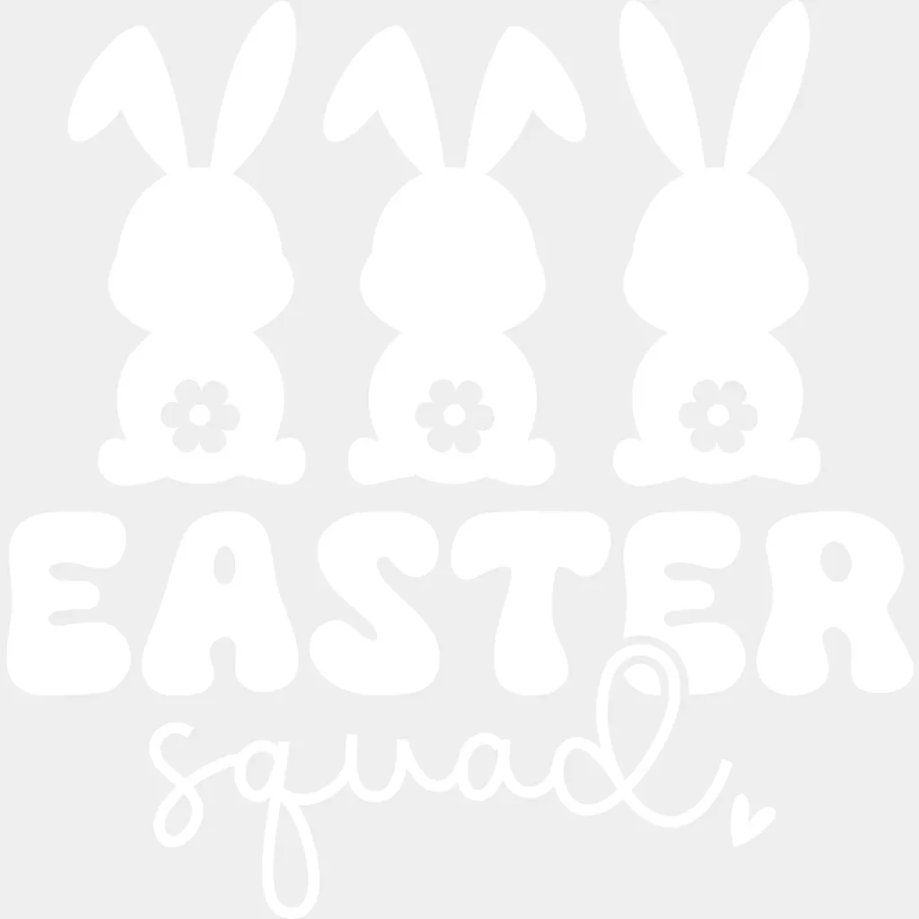 Easter Squad B&W Rabbits Heart - Easter DTF Transfer - Image 2