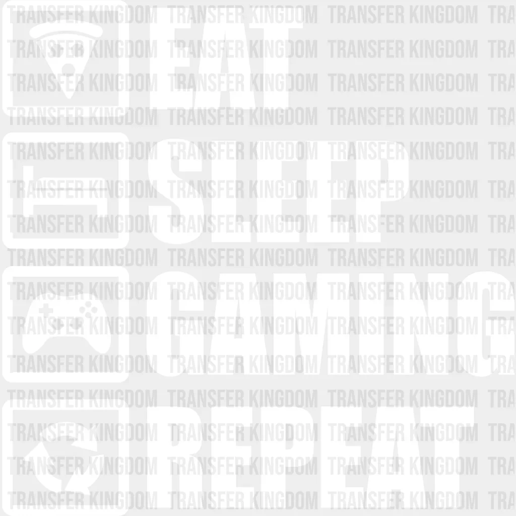 Eat Sleep Gaming Repeat - Video Game DTF Heat Transfer - Image 2