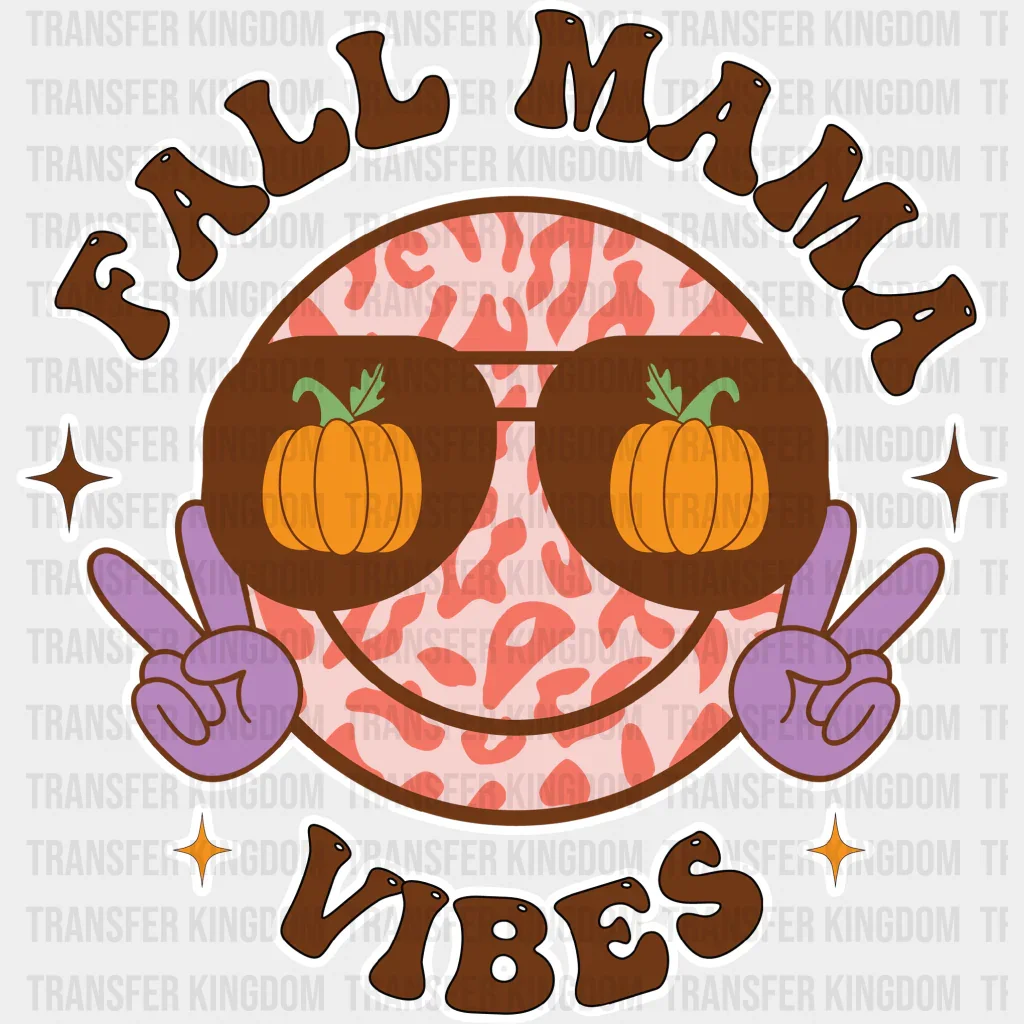 Fall Mama Vibes Glasses Smiley - Fall DTF Transfer - Image 2