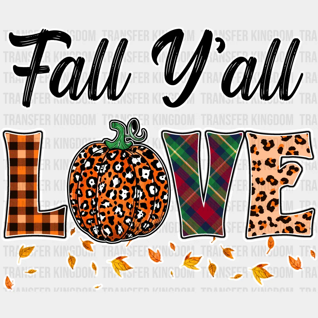 Fall Y'all Love Orange Leaves - Fall DTF Transfer - Image 2