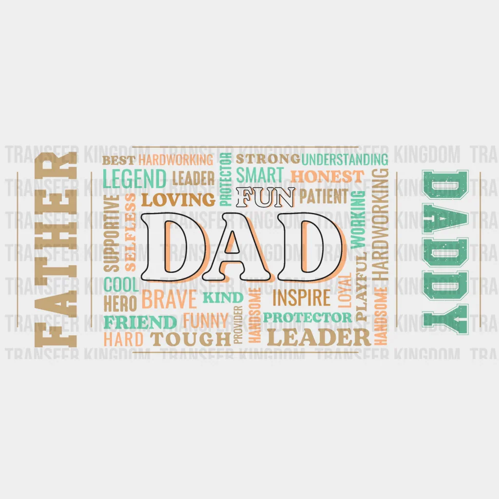 Father Daddy - Dad Cup Wrap UV Sticker Permanent UV DTF Decal