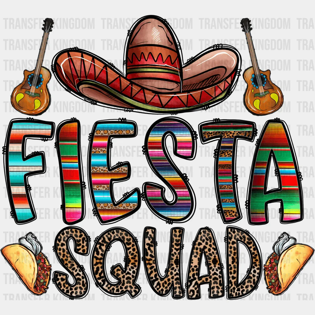 Fiesta Squad Guitars And Sombrero - Cinco De Mayo DTF heat transfer