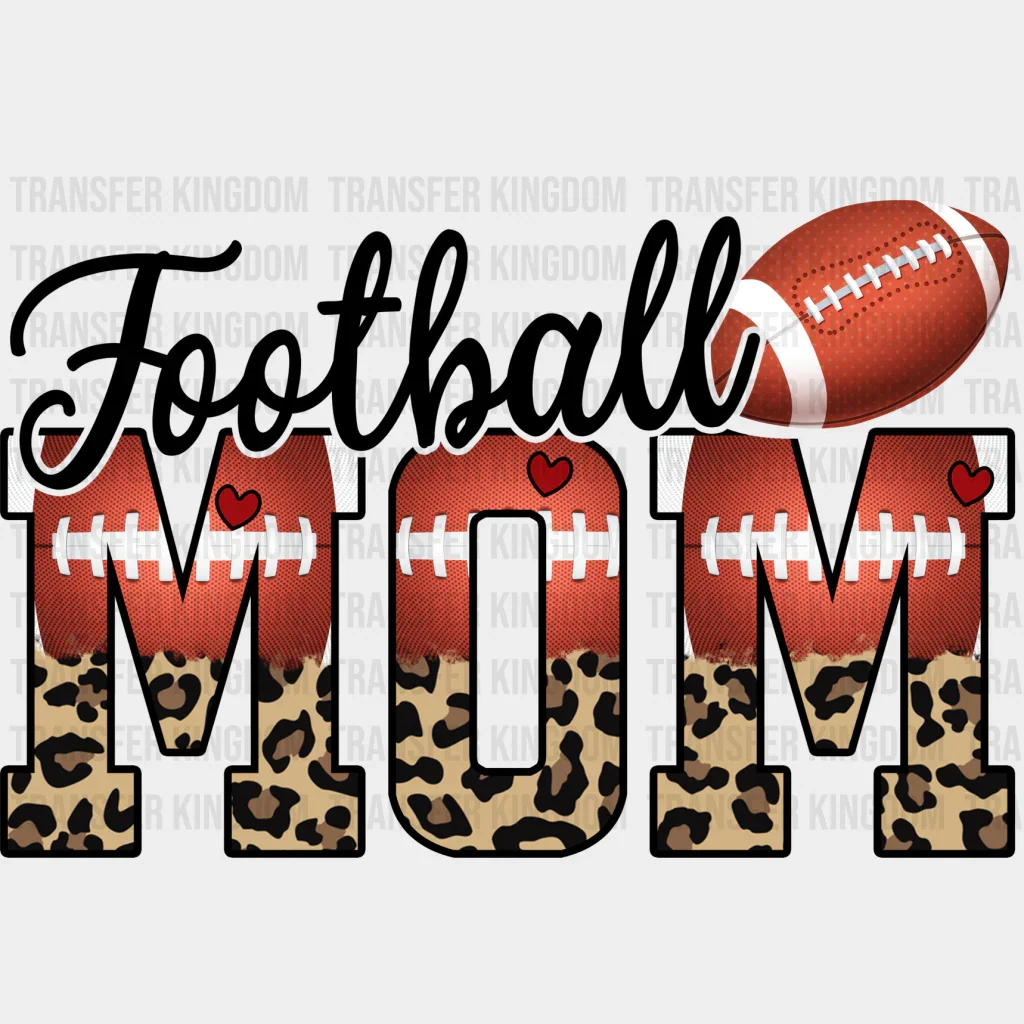 Football Mom Design Leopard Print - Football DTF Heat Transfer