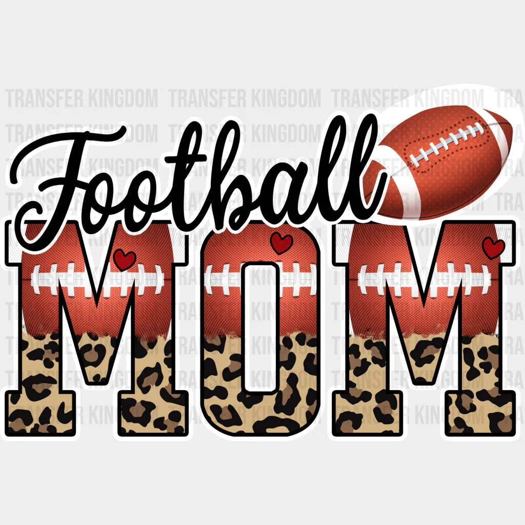 Football Mom Design Leopard Print - Football DTF Heat Transfer - Image 2