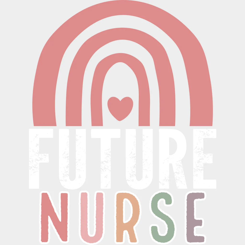 Future Nurse, Pink Rainbow - Nurse DTF Transfers - Image 2