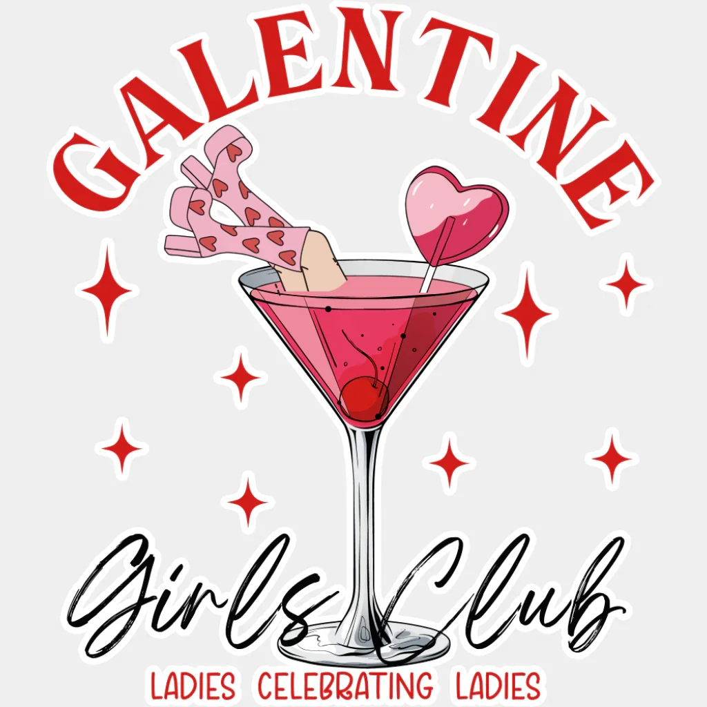 Galentine Girls Club - Valentine's Day DTF Transfer - Image 2