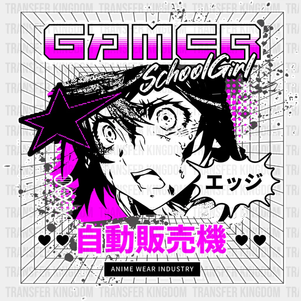 Gamer School Girl - Anime DTF heat transfer - Image 2