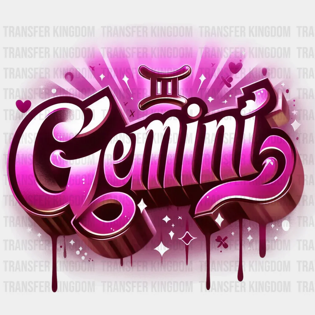 Gemini Blue And Pink - Zodiacs & Horoscopes DTF Transfer - Image 2