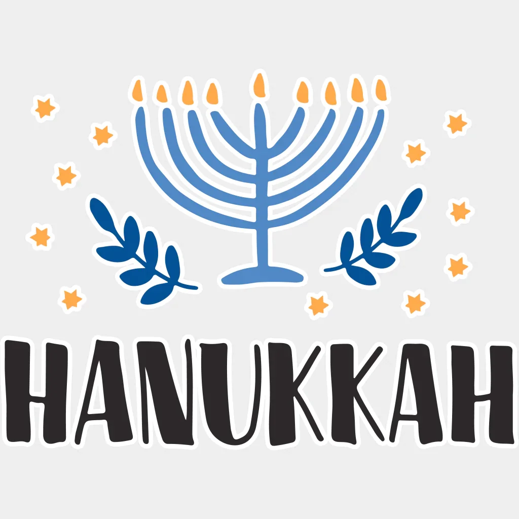 Hanukkah Candlestick Design - Hanukkah DTF heat transfer - Image 2