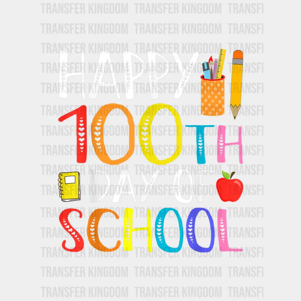 Happy 100th Day Of School - 100 Days Of School DTF heat transfer - Image 2