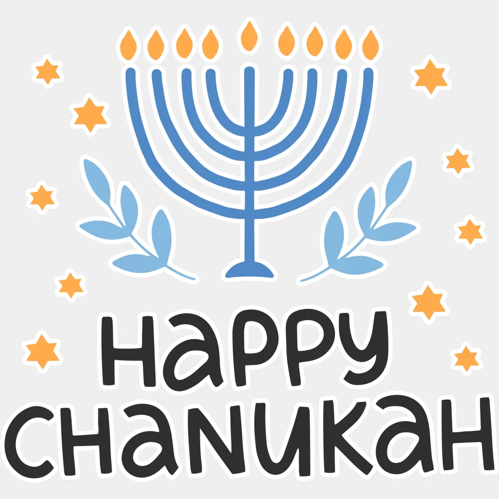 Happy Chanuka - Hanukkah DTF heat transfer - Image 2