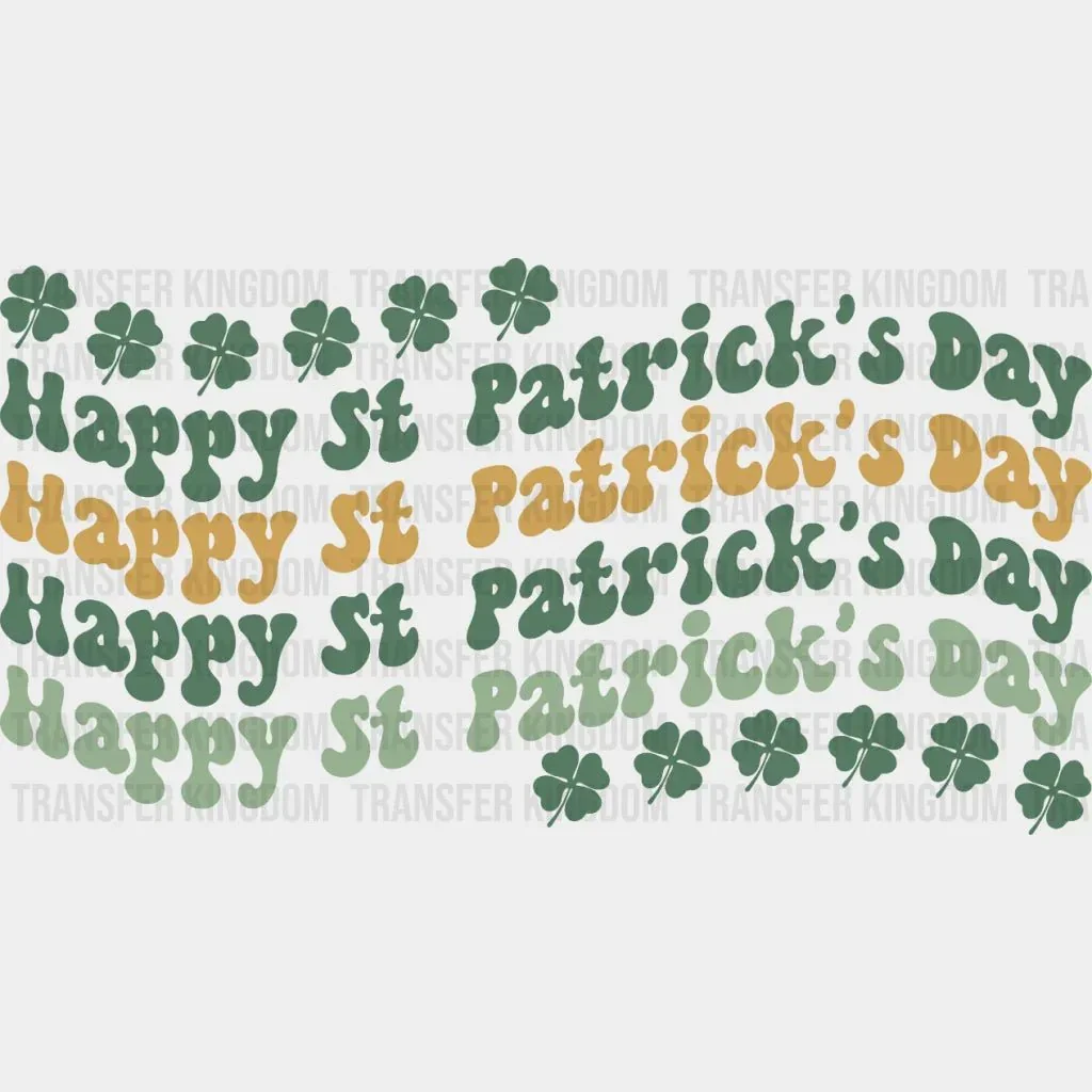 Retro Happy St. Patrick's Day Stacked Design - DTF heat transfer