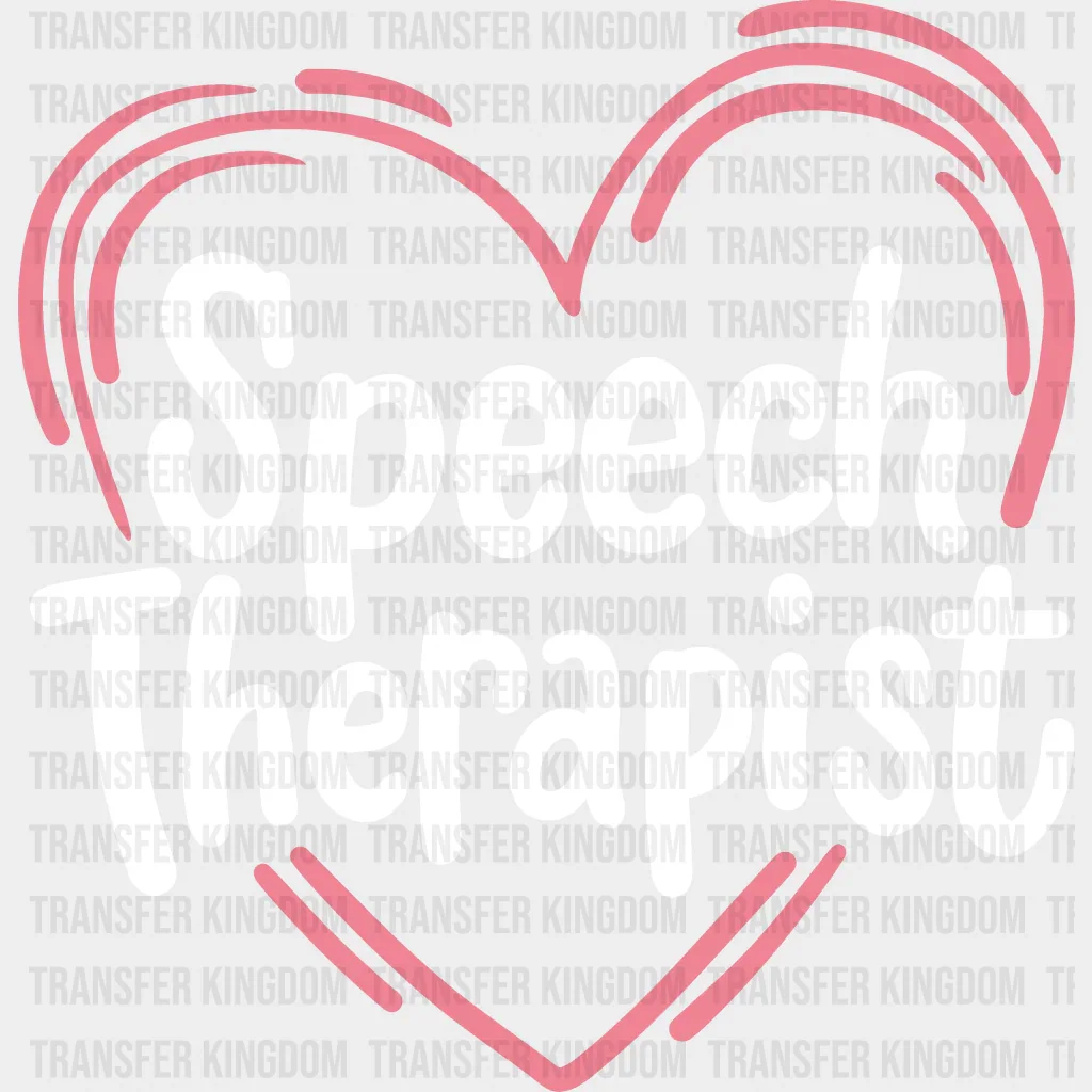 Heart Speech Therapist  Design  - Therapist DTF Heat Transfer - Image 2