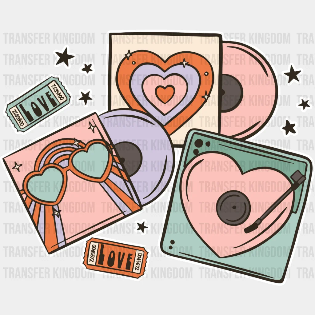 Heart Vinyls Design - Valentine's Day DTF Transfer - Image 2
