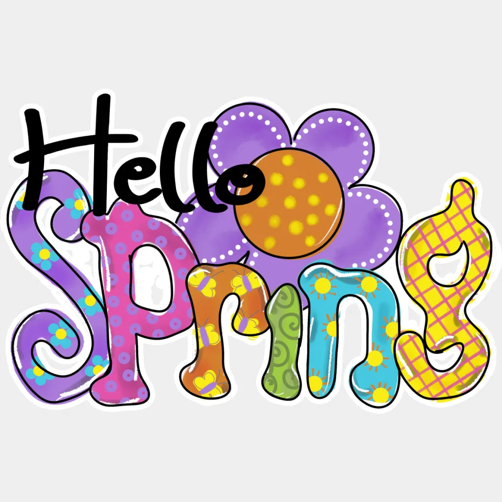 Hello Spring Kid Design - Spring DTF Transfer - Image 2