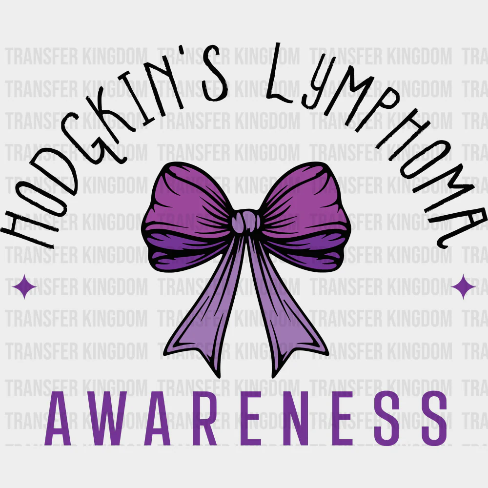 Hodgkin's Lymphoma Awareness, Purple Ribbon - Lymphoma DTF Transfers