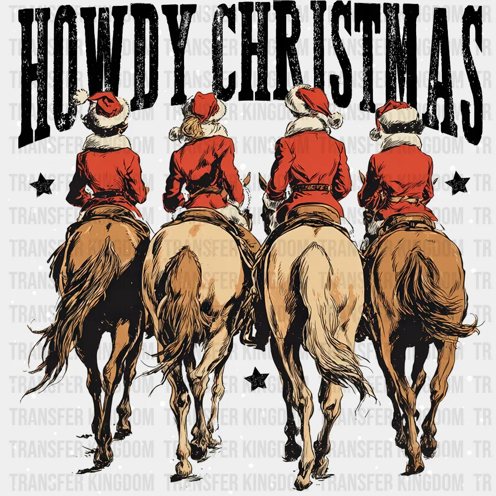 Howdy Christmas B&W - Christmas DTF Transfer