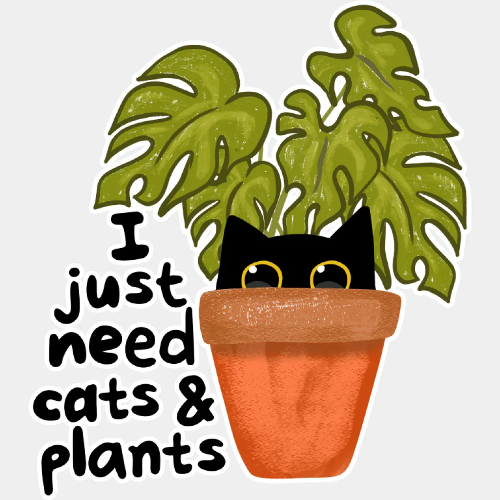 I Just Need Cats & Plants - Cat DTF Transfer - Image 2